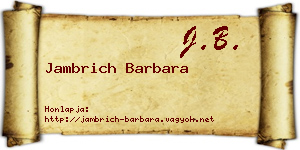 Jambrich Barbara névjegykártya